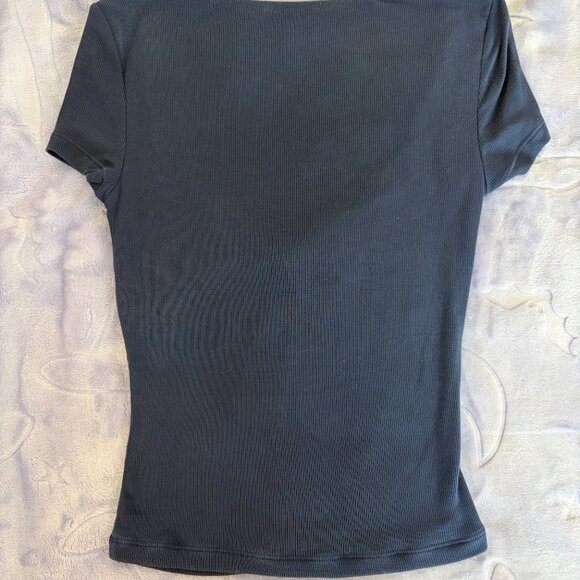 Aritzia Sunday Best Lula Top Shortsleeve in Admiral (Navy) - Picture 5 of 7